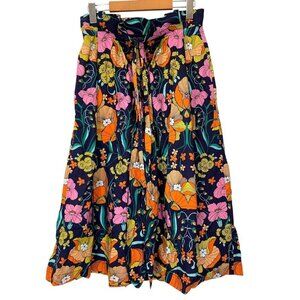 Corey Lynn Calter Maxi Skirt S High Waist Organic Cotton Floral Boho Retro Bold